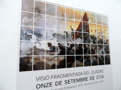 Visió fragmentada, a la Casa de Cultura de Girona, reinterpretació del quadre Onze de setembre d'Antoni Estruch
