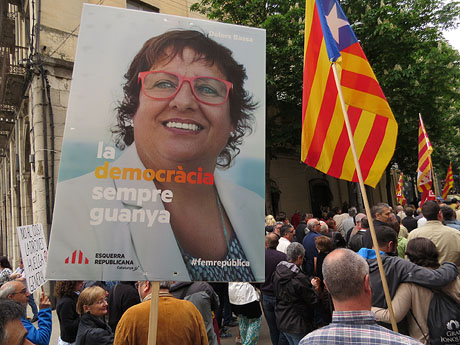 Manifestació de l'1 de maig pels carrers de Girona