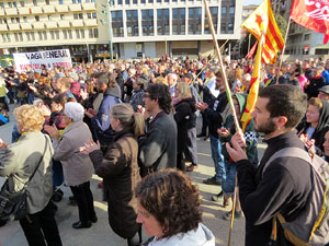 Manifestaci&oacute; de l'1 de maig a la pla&ccedil;a de l'U d'octubre de 2017