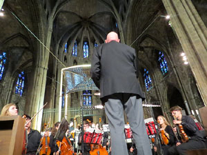 Concert de  l'orquestra Simf&ograve;nica i Conjunt de Vent de l'Institut Guilford, de New Haven, Connecticut a la catedral de Girona