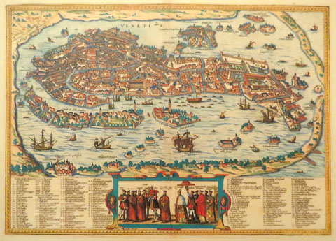 Mapa de Venècia. de Frans Hogenberg. 1572