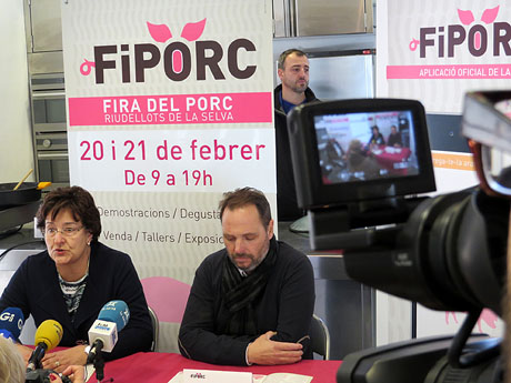 FIPORC 2016. Fira del porc de Riudellots de la Selva. Presentaci&oacute; a l'Aula Gastron&ograve;mica del Mercat del Lle&oacute; de Girona