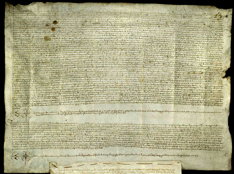 Venda de l'antiga sinagoga de Girona 12 de juliol 1492. Lleó Aninay, Salomó Esdres, Salomó Samuel i Leví Issach, jueus, rectors de l'aljama de Girona, i Astruch Abraham, Bonastruch Benvenist, Jucef de Piera, Mosé Vidal, Bellshom Caracosa, Benet Tolosa, Vidal Astruch, Benvenist Astruch i Astruch Tarós, jueus singulars i veïns de l'aljama, venen a Pere Gerald de Terrades, canonge i sagristà major de l'església de Girona, absent, l'antiga sinagoga, situada dins els antics murs de la ciutat, prop del carrer de Sant Llorenç, pel preu de 10 florins