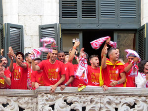 Celebraci&oacute; de l'ascens del Girona FC a primera divisi&oacute;
