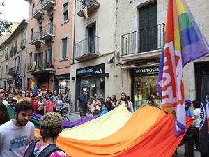 Manifestaci&oacute; contra l'homof&ograve;bia i la transf&ograve;bia, organitzada pel Consell Municipal de les Lesbianes, Gais,