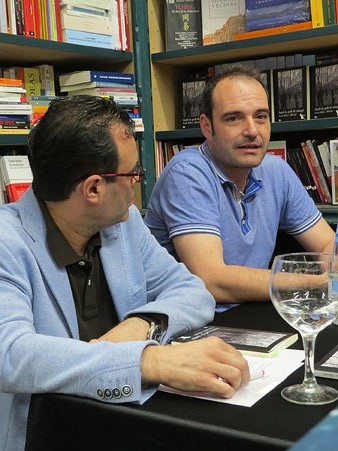 Carles Ribas Blanché i Xavier Delòs durant l'esdeveniment