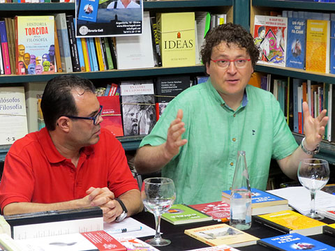 Xavier Delòs i David Pagès durant l'esdeveniment