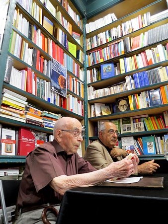 Enric Mirambell i Joaquim Nadal durant l'esdeveniment