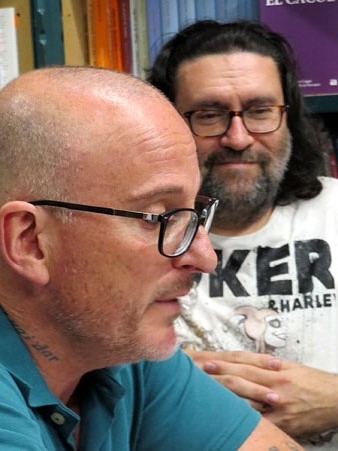 Josep Domènech i Ernest Riera durant l'esdeveniment