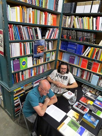 Ernest Riera i Josep Domènech durant l'esdeveniment