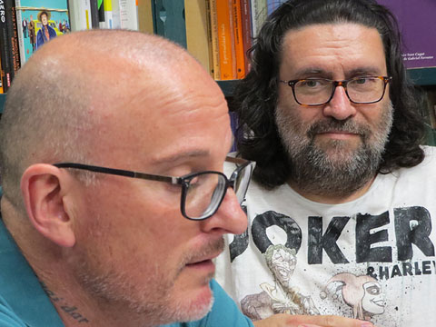 Josep Domènech i Ernest Riera durant l'esdeveniment