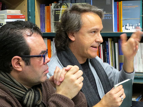 Xavier Delòs i Lluís Lucero durant l'esdeveniment