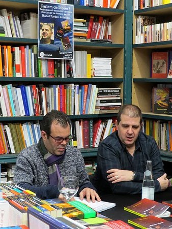 Manel Fortis Artacho i Xavier Delòs durant l'esdeveniment