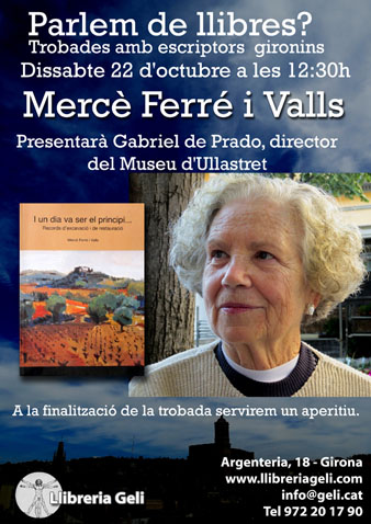 Cartell de l'esdeveniment amb Mercè Ferré