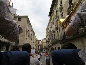 Lliurament del Premi d'Europa 2016 a Girona, atorgat pel Consell d'Europa. Ballada de sardanes a la pla&ccedil;a del Vi