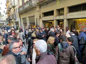 Llibreria Geli. Presentaci&oacute; de Cassoles de Girona d'Abraham Simon, amb Assumpci&oacute; Cantalozella i Enric Viladot