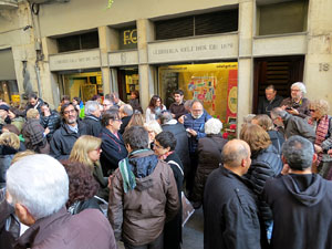 Llibreria Geli. Presentaci&oacute; de Cassoles de Girona d'Abraham Simon, amb Assumpci&oacute; Cantalozella i Enric Viladot