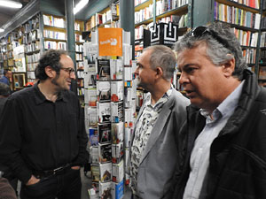 Presentació 'Un any a la cuina' d'Enric Herce a la Llibreria Geli de Girona, amb Salvador Garcia-Arbós i una cassola d'Abraham Simon