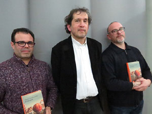 Llibreria Geli. Presentació del llibre El navegant, de Joan-Lluís Lluís, amb Josep Domènech Ponsatí i Xavier Delòs