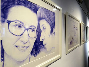 Exposició 'El procés a punta de Bic', dibuixos de Jordi Magrià a la Casa de Cultura de Girona