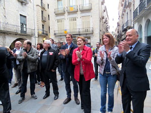 Rebuda de l'Spar Citylift Girona a la Sala de Plens de l'Ajuntament i a la pla&ccedil;a del Vi