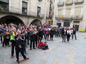 Rebuda de l'Spar Citylift Girona a la Sala de Plens de l'Ajuntament i a la pla&ccedil;a del Vi