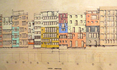 Projecte complet Cases del riu. 1983. Aquarel&middot;la sobre paper. Fragment