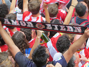 Ascens del Girona FC i el B&agrave;squet Girona. Rebuda a la pla&ccedil;a del Vi