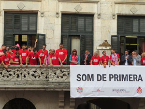 Ascens del Girona FC i el B&agrave;squet Girona. Rebuda a la pla&ccedil;a del Vi