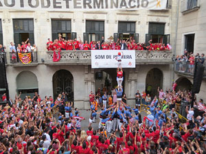 Ascens del Girona FC i el B&agrave;squet Girona. Rebuda a la pla&ccedil;a del Vi