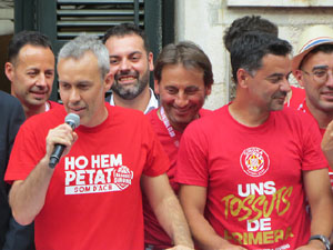 Ascens del Girona FC i el B&agrave;squet Girona. Rebuda a la pla&ccedil;a del Vi