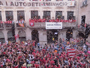 Ascens del Girona FC i el B&agrave;squet Girona. Rebuda a la pla&ccedil;a del Vi
