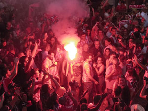 Ascens del Girona FC i el B&agrave;squet Girona. Rebuda a la pla&ccedil;a del Vi