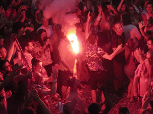 Ascens del Girona FC i el B&agrave;squet Girona. Rebuda a la pla&ccedil;a del Vi
