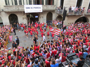 Ascens del Girona FC i el B&agrave;squet Girona. Rebuda a la pla&ccedil;a del Vi