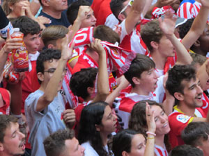 Ascens del Girona FC i el B&agrave;squet Girona. Rebuda a la pla&ccedil;a del Vi