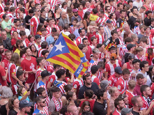 Ascens del Girona FC i el B&agrave;squet Girona. Rebuda a la pla&ccedil;a del Vi