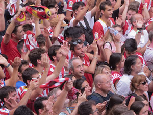 Ascens del Girona FC i el B&agrave;squet Girona. Rebuda a la pla&ccedil;a del Vi