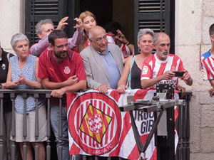 Ascens del Girona FC i el B&agrave;squet Girona. Rebuda a la pla&ccedil;a del Vi