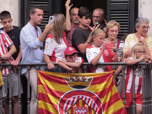 Ascens del Girona FC i el B&agrave;squet Girona. Rebuda a la pla&ccedil;a del Vi