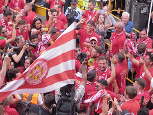 Ascens del Girona FC i el B&agrave;squet Girona. Rebuda a la pla&ccedil;a del Vi