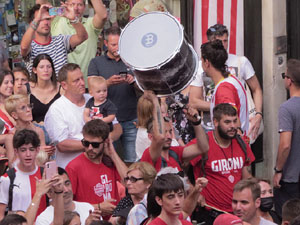 Ascens del Girona FC i el B&agrave;squet Girona. Rebuda a la pla&ccedil;a del Vi