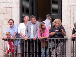 Ascens del Girona FC i el B&agrave;squet Girona. Rebuda a la pla&ccedil;a del Vi