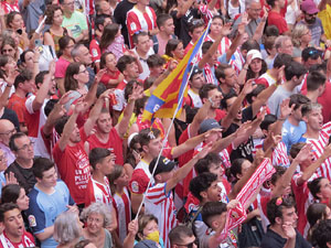 Ascens del Girona FC i el B&agrave;squet Girona. Rebuda a la pla&ccedil;a del Vi