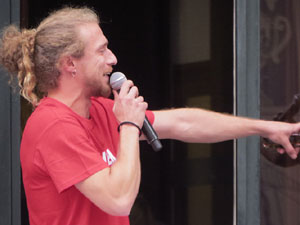 Ascens del Girona FC i el B&agrave;squet Girona. Rebuda a la pla&ccedil;a del Vi