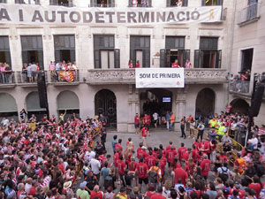 Ascens del Girona FC i el B&agrave;squet Girona. Rebuda a la pla&ccedil;a del Vi