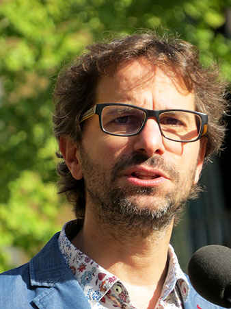 Sergi Font, president d'Òmnium Gironès, durant l'acte