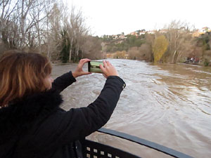 La crescuda del Ter el dijous 23 de gener 2020 a conseq&uuml;&egrave;ncia del temporal Gloria