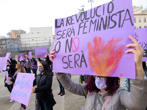Commemoraci&oacute; del Dia de la Dona 2021 a la pla&ccedil;a de l'U d'octubre de 2017