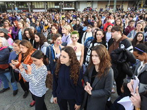 Commemoraci&oacute; del Dia de la Dona 2023 a la pla&ccedil;a de l'U d'octubre de 2017